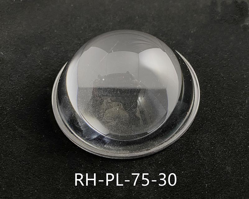 75mm 90° Dome LED Glass Lens